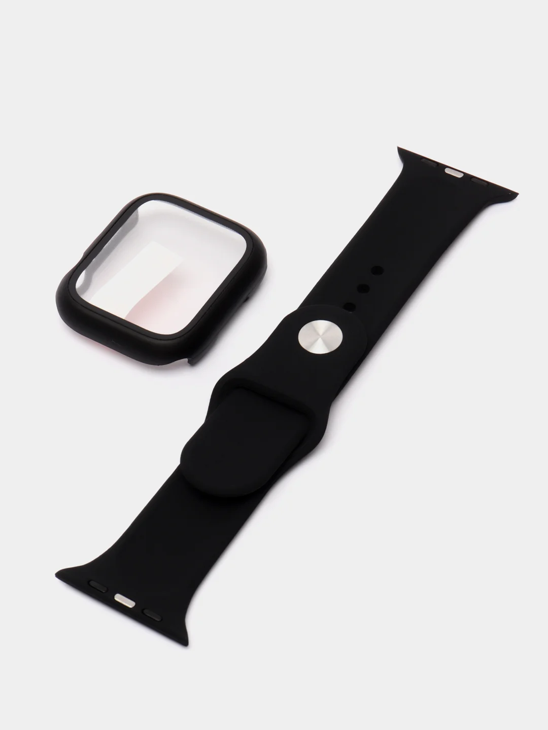 Фуксия бампер с защитным стеклом и ремешком для Apple Watch 38/40/41/42/44/45/49