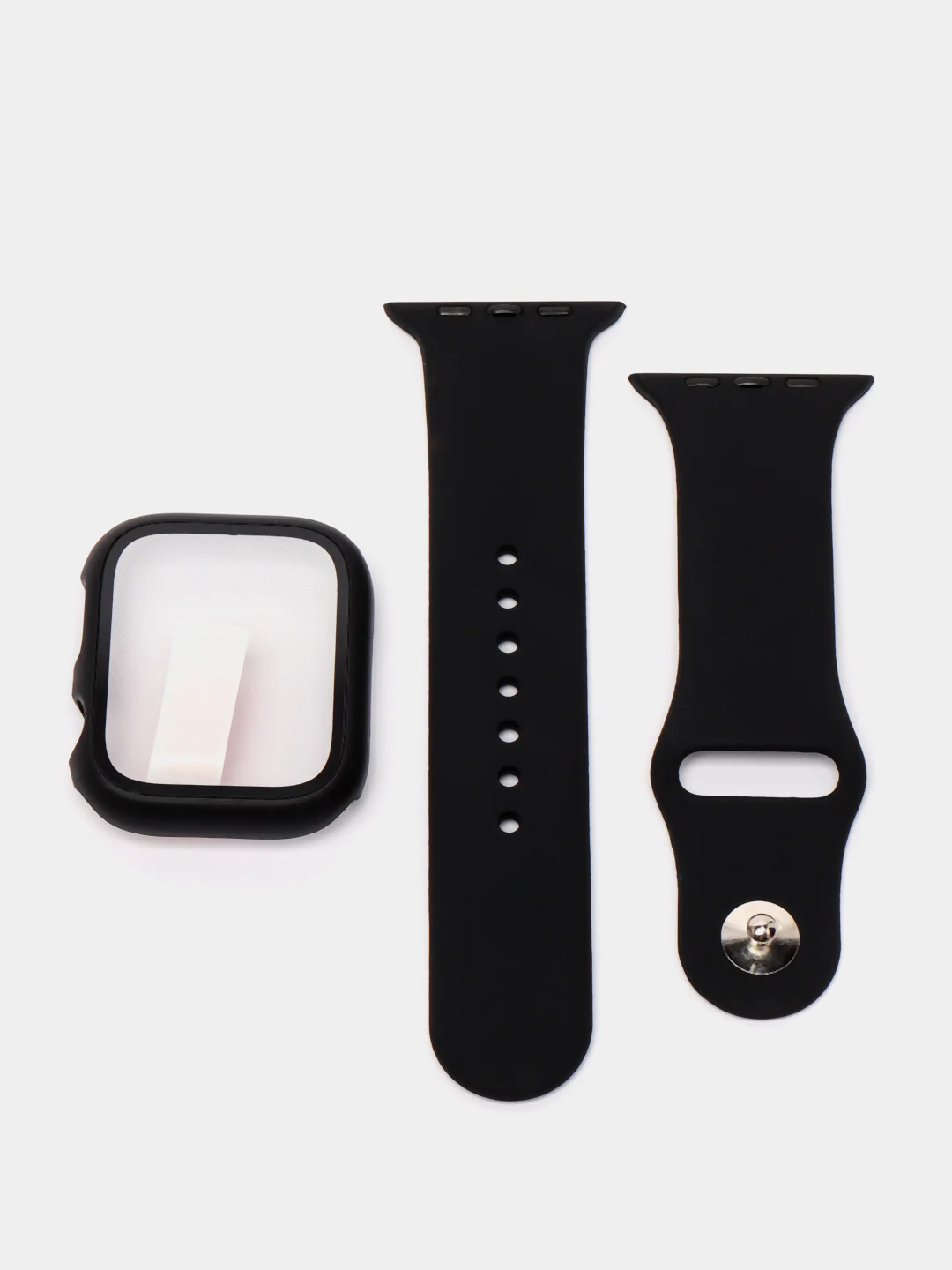 Фуксия бампер с защитным стеклом и ремешком для Apple Watch 38/40/41/42/44/45/49