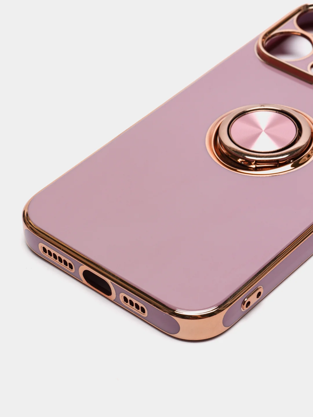 Лавандовый чехол на IPhone 14 14 plus 14 pro 14 pro max айфон с кольцом-держателем