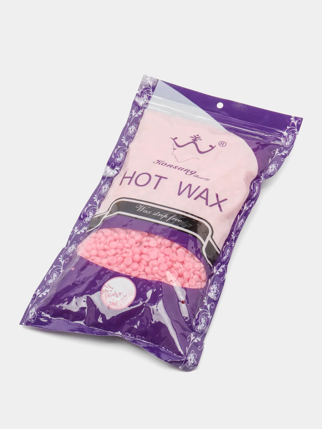 Розовый воск для депиляции в гранулах HOT WAX 500гр
