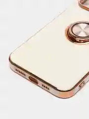 Бежевый чехол на IPhone 14 14 plus 14 pro 14 pro max айфон с кольцом-держателем