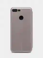 Серебряный чехол-книжка на Huawei Honor 9 Lite, Хуавей Хонор 9 Лайт