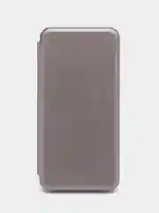 Серебряный чехол-книжка на Huawei Honor 9 Lite, Хуавей Хонор 9 Лайт