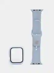 Небесно-голубой бампер с защитным стеклом и ремешком для Apple Watch 38/40/41/42/44/45/49