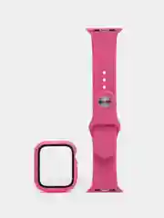 Фуксия бампер с защитным стеклом и ремешком для Apple Watch 38/40/41/42/44/45/49