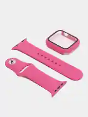 Фуксия бампер с защитным стеклом и ремешком для Apple Watch 38/40/41/42/44/45/49