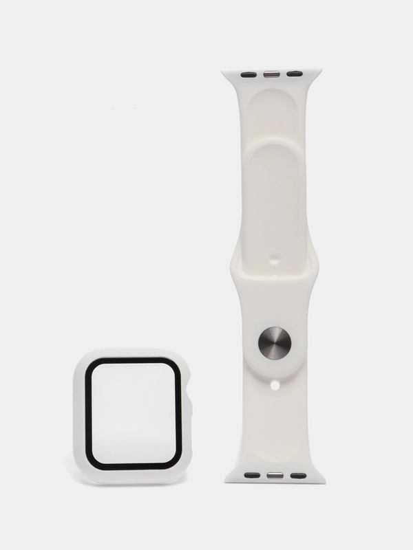 Бампер с защитным стеклом и ремешком для Apple Watch 38/40/41/42/44/45/49