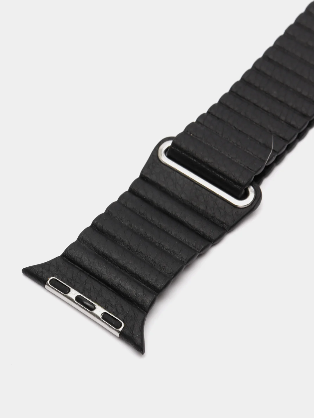 Черный ремешок кожаный для Apple Watch 38/40mm, 42/44mm.