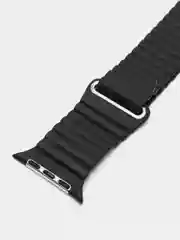 Черный ремешок кожаный для Apple Watch 38/40mm, 42/44mm.