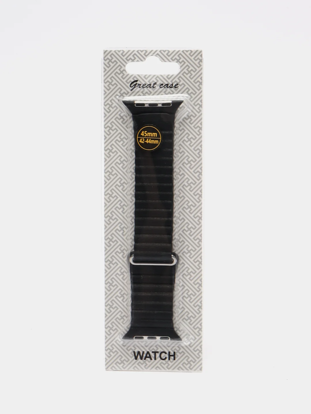 Черный ремешок кожаный для Apple Watch 38/40mm, 42/44mm.
