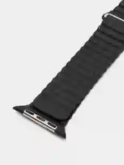 Черный ремешок кожаный для Apple Watch 38/40mm, 42/44mm.