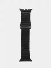 Черный ремешок кожаный для Apple Watch 38/40mm, 42/44mm.