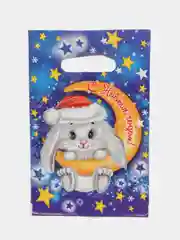 Кремовый пакет новогодний 20 х 30 см (3, 5, 10 шт)
