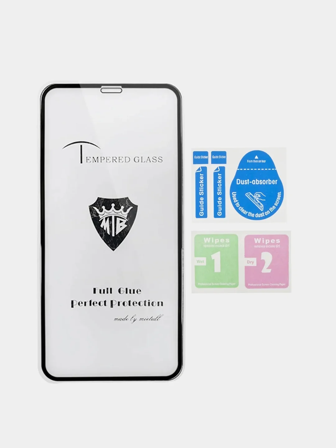 Черный защитное стекло на iPhone 12/12 Pro, 13/13 Pro, X/XS/11 Pro, XS Max/11 Pro Max