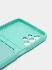 Бирюзовый чехол Samsung Galaxy A13 (Самсунг Галакси А13 4G), силиконовый, с карманом для карты