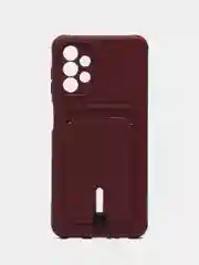 Бордовый чехол Samsung Galaxy A13 (Самсунг Галакси А13 4G), силиконовый, с карманом для карты