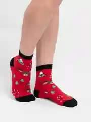 Черный носки  с новогодним принтом