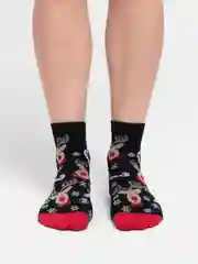 Угольный носки с новогодним принтом