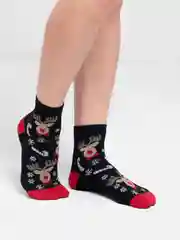 Угольный носки с новогодним принтом