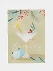 Белый открытки "С новым годом", мини, 7х10 см, авторская