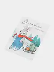 Бирюзовый открытки "С новым годом", мини, 7х10 см, авторская