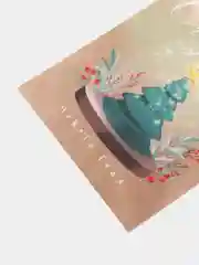 Зеленый открытки "С новым годом", мини, 7х10 см, авторская