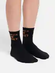 Черный носки унисекс, высокие, с надписями