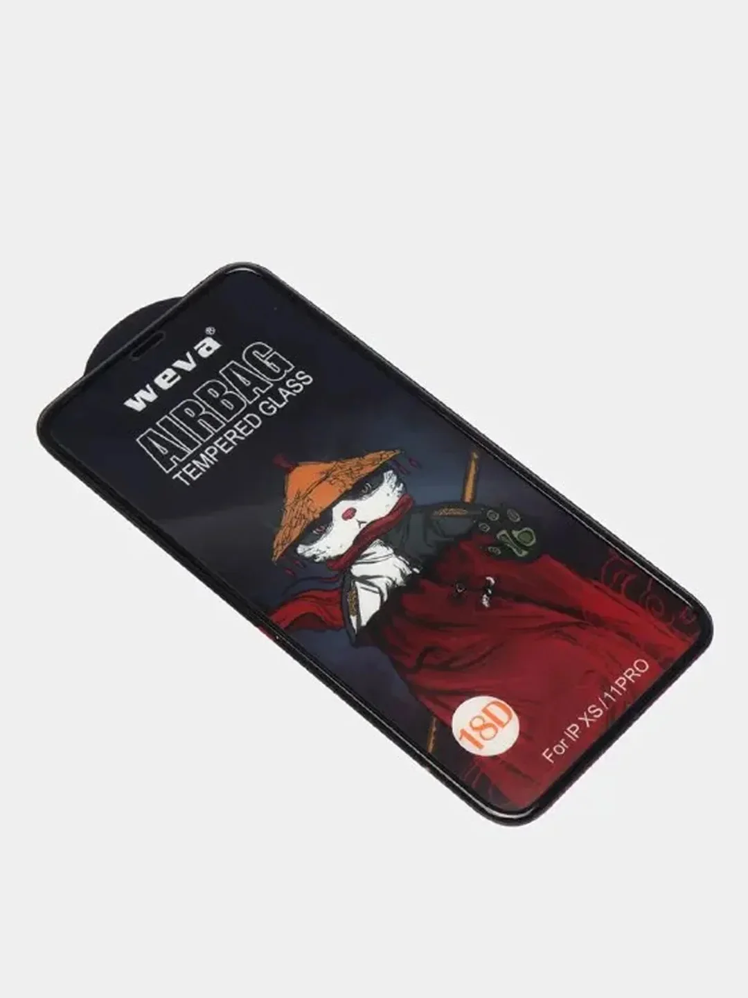 Черный защитное стекло 18D для iPhone XR, 11 с силиконовыми бортиками