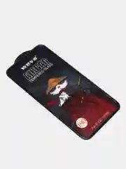 Черный защитное стекло 18D для iPhone XR, 11 с силиконовыми бортиками