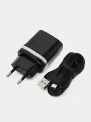 Черный сетевое зарядное устройство Hoco C12Q  + кабель micro USB Быстрая зарядка Quick Charge 3.0