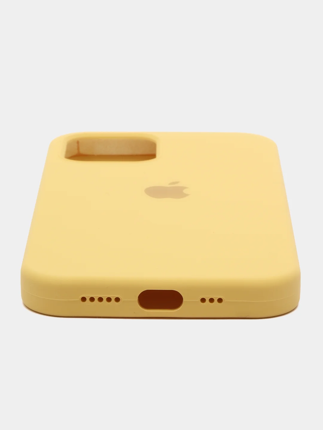 Лимонный чехол Silicone Case для iPhone 12 / iPhone 12 Pro, закрытый низ
