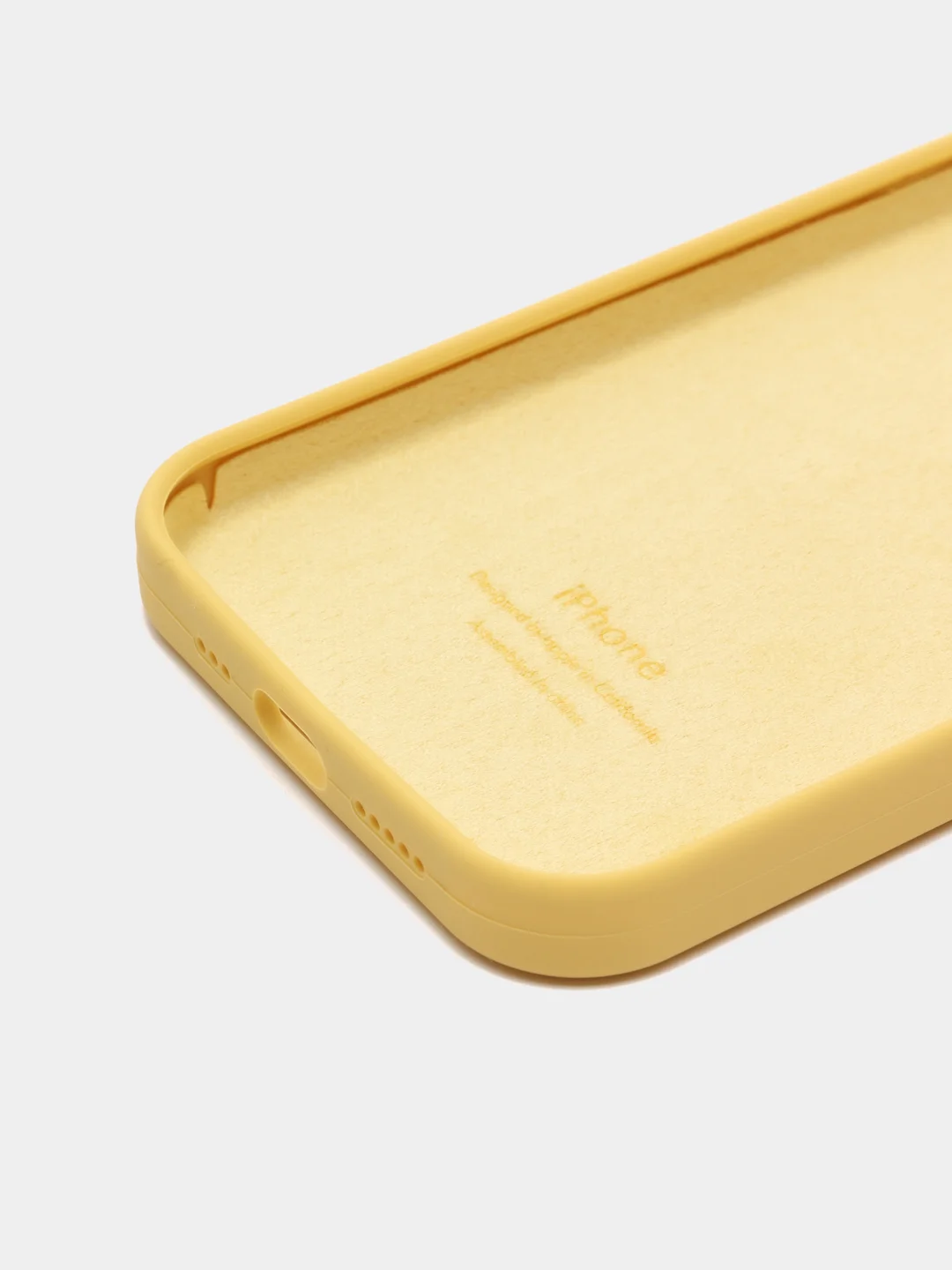 Лимонный чехол Silicone Case для iPhone 12 / iPhone 12 Pro, закрытый низ