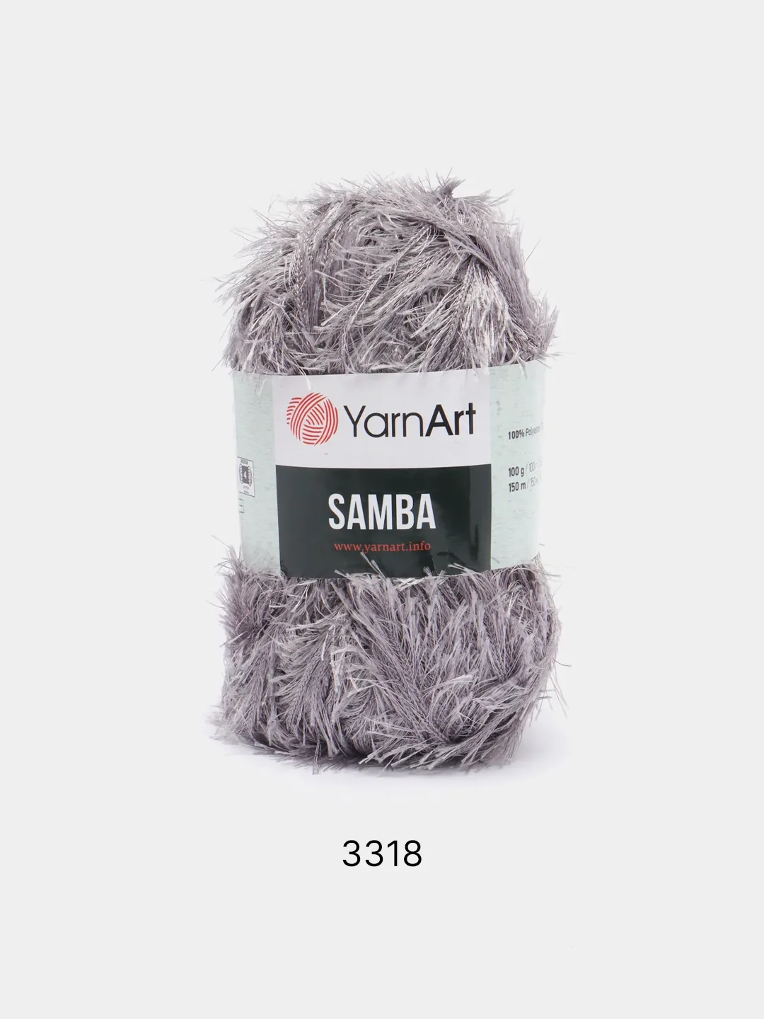 Серый пряжа травка YarnArt Samba, 150 м, 100 г, полиэстер
