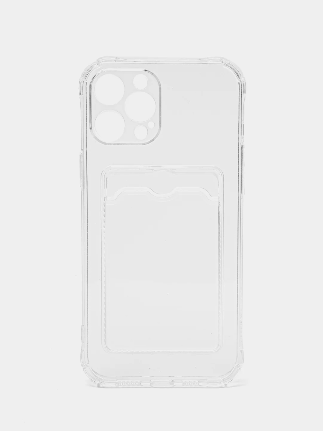 Чехол с карманом для карт на iPhone 7, 8 Plus, X, XR, 11, 12 Pro Max, 13, прозрачный