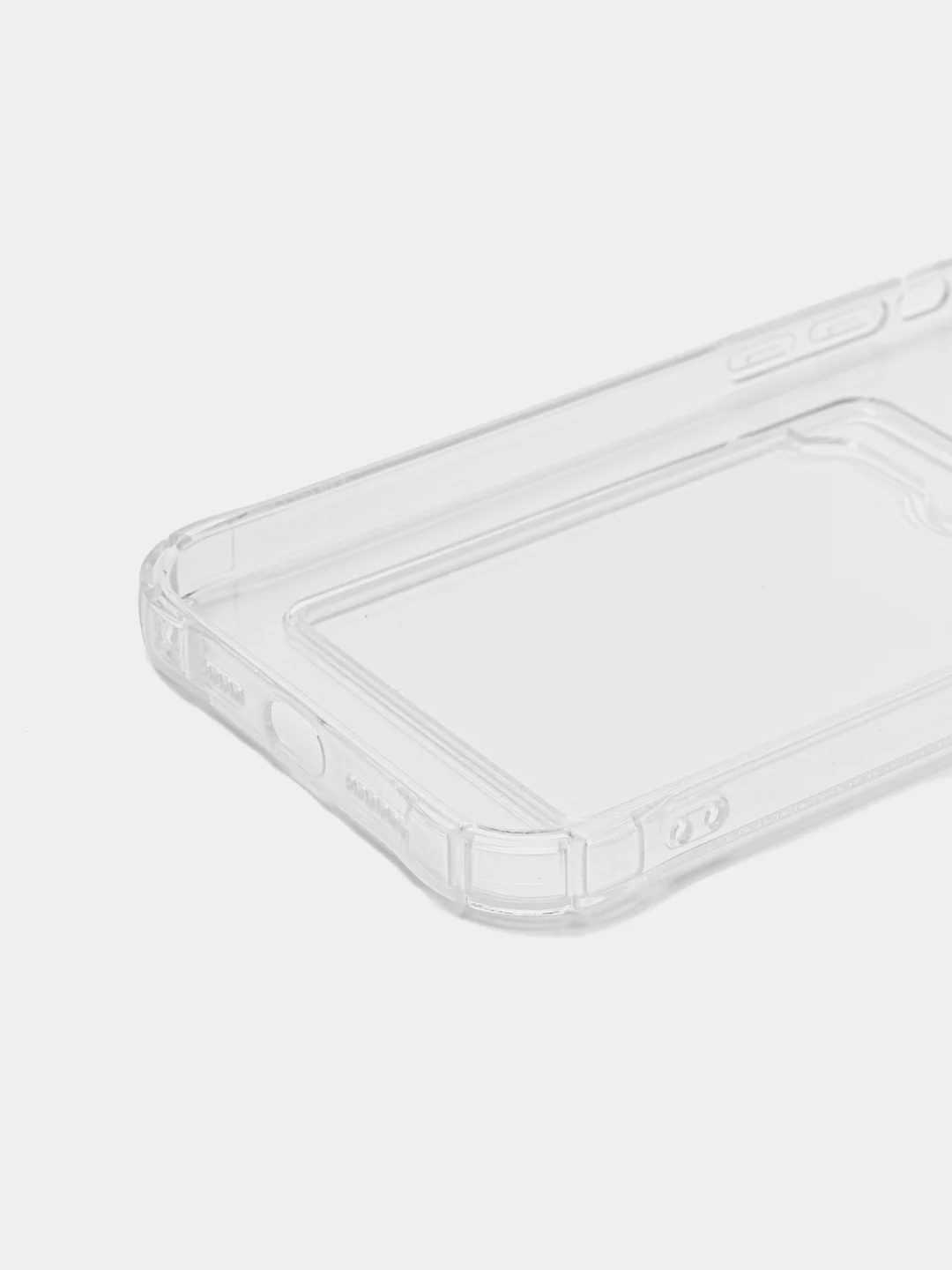 Чехол с карманом для карт на iPhone 7, 8 Plus, X, XR, 11, 12 Pro Max, 13, прозрачный