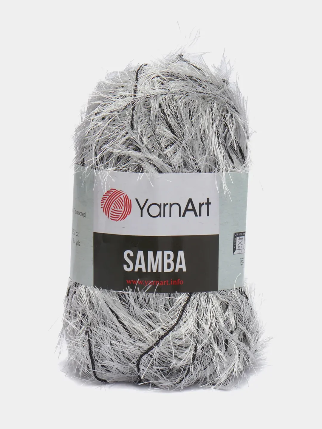 Серый металлик пряжа травка YarnArt Samba, 150 м, 100 г, полиэстер