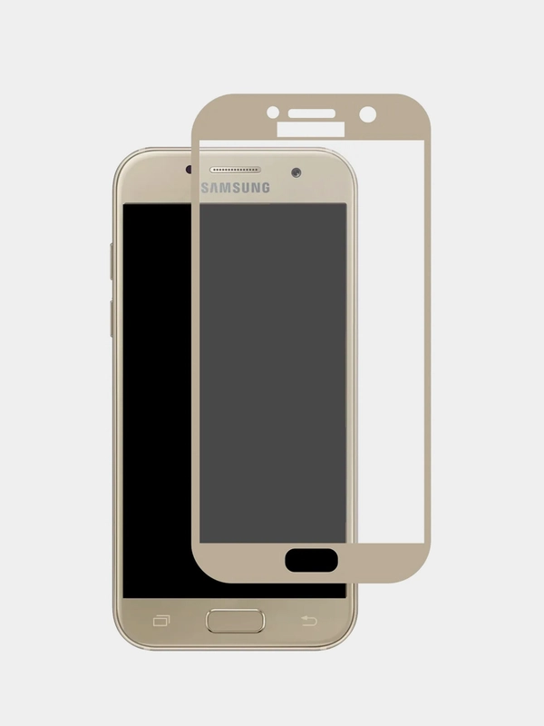 Защитное стекло 9D Samsung Galaxy A3 2017 (A320) Золото