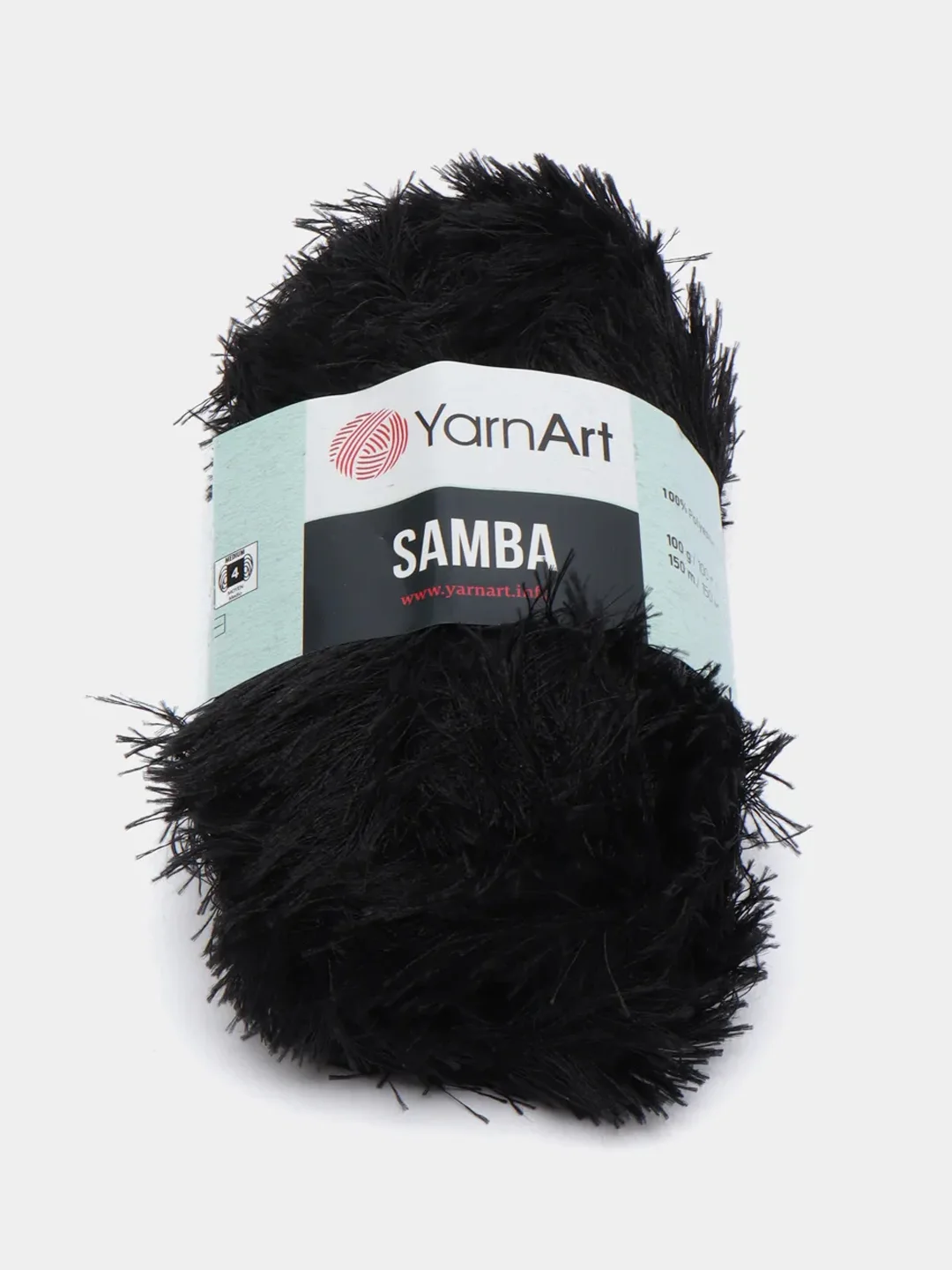 Черный пряжа травка YarnArt Samba, 150 м, 100 г, полиэстер
