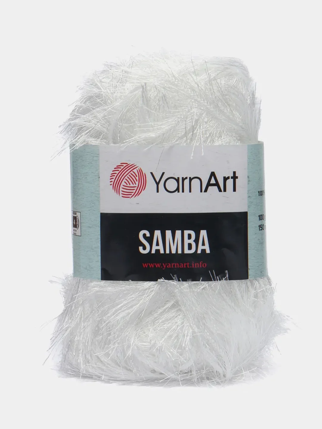 Белый пряжа травка YarnArt Samba, 150 м, 100 г, полиэстер