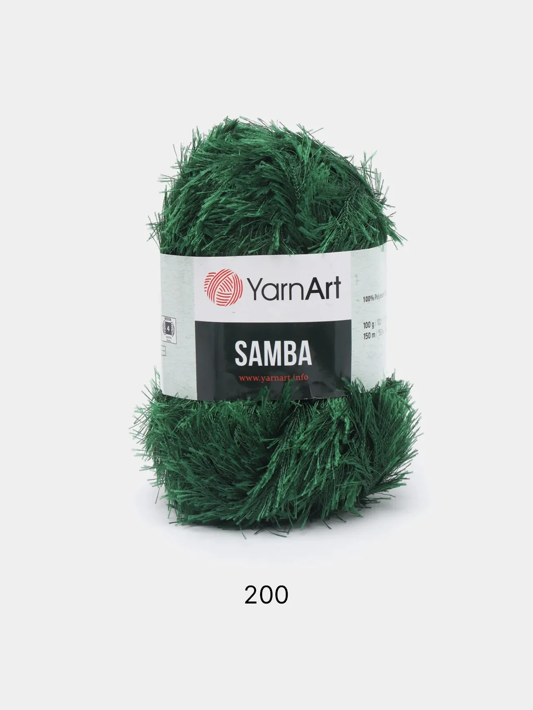 Зеленый пряжа травка YarnArt Samba, 150 м, 100 г, полиэстер