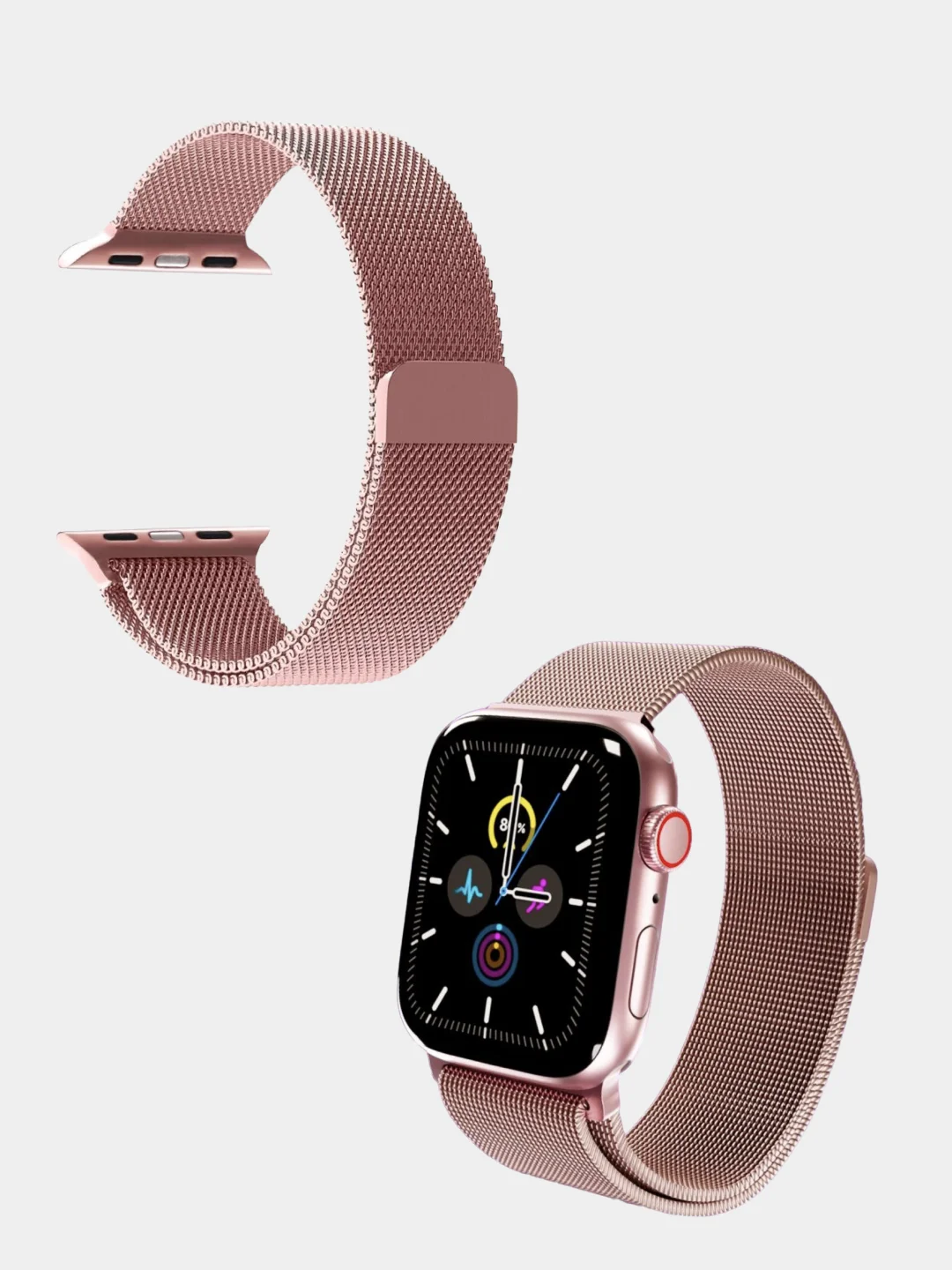 Золотой ремешок для смарт-часов Apple Watch металлический, миланская петля, 38-49 мм ULTRA