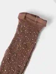 Коричневый колготки детские со стразами/детские колготки в сетку/Колготки для девочек со стразами