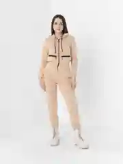 Бежевый комбинезон женский
