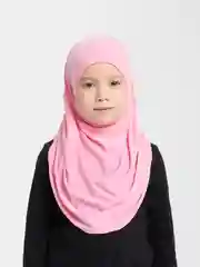 Розовый детский цельный хиджаб, капр, химар