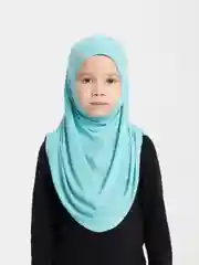 Мятный детский цельный хиджаб, капр, химар
