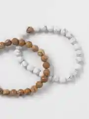 Карамельный двойной браслет из натуральных камней