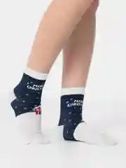 Белый носки женские новогодние, с принтом