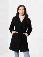 Черный женское длинное пальто, оверсайз