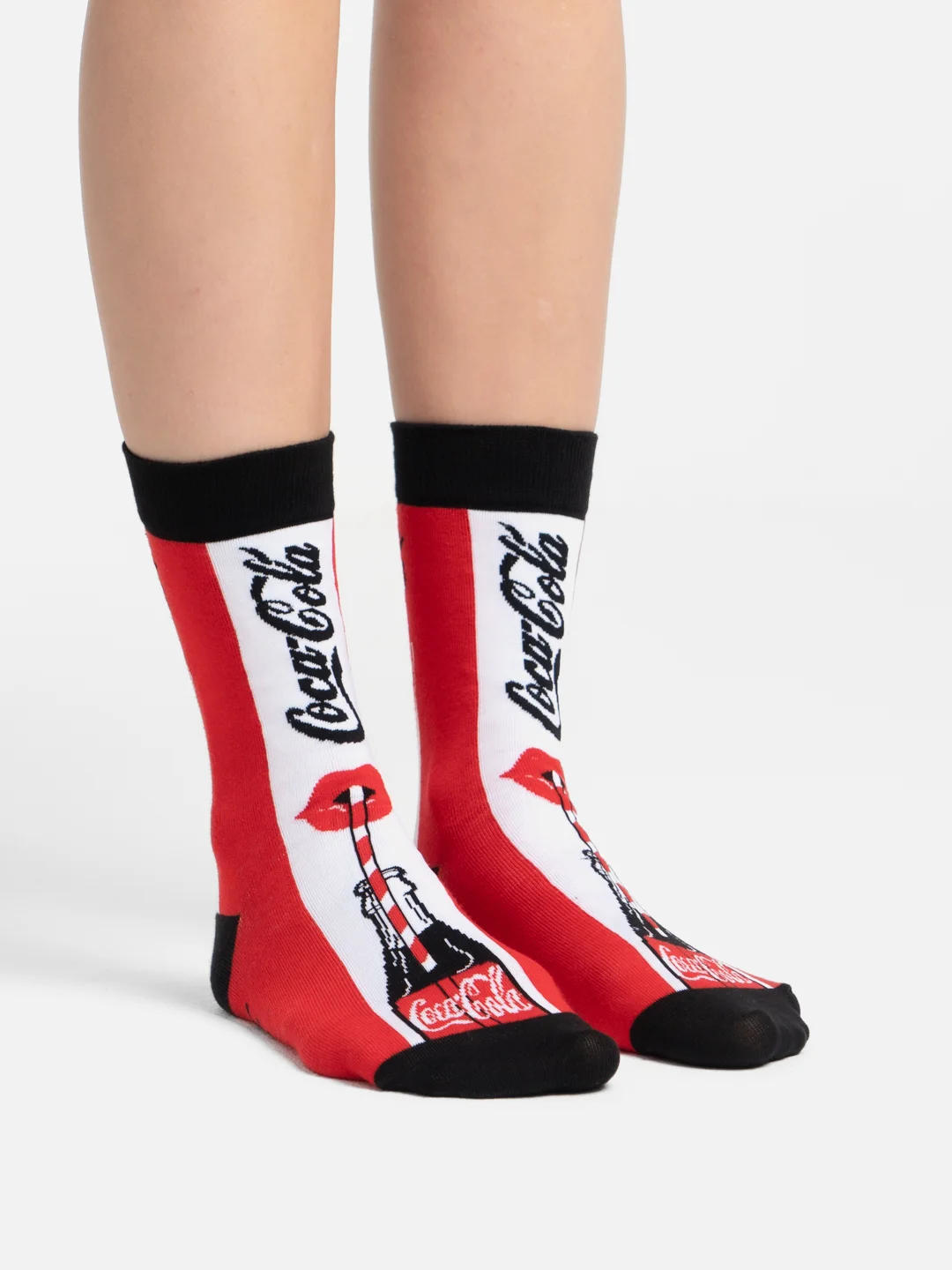 Белый носки женские Cola Socks, с принтом