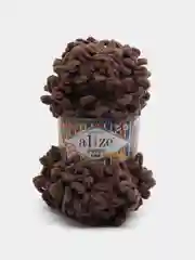 Шоколадный puffy Fine Alize пряжа маленькими петельками
